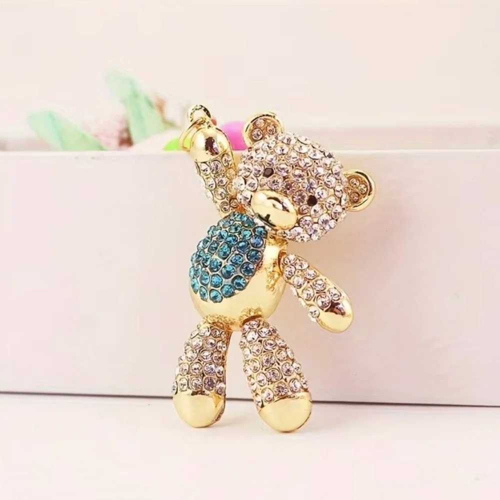 Colorful Teddy Bear Keychain Bag Charm, NEW